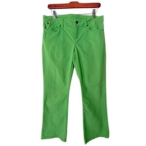 Talbots Bright Lime Green Flare Crop Jeans